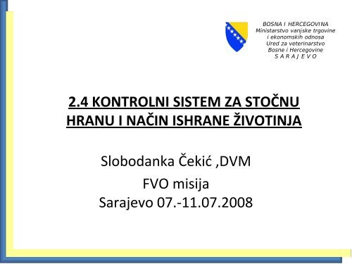 Kontrolni sustav za stoÄnu hranu i naÄin ishrane Å¾ivotinja