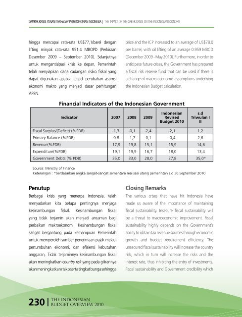 The Indonesian Budget Overview 2010 - Direktorat Jenderal ...