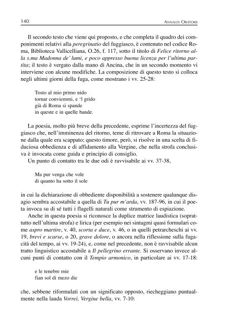 Parte I - Confederazione dell'Oratorio di San Filippo Neri