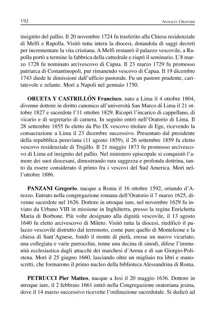 Parte I - Confederazione dell'Oratorio di San Filippo Neri