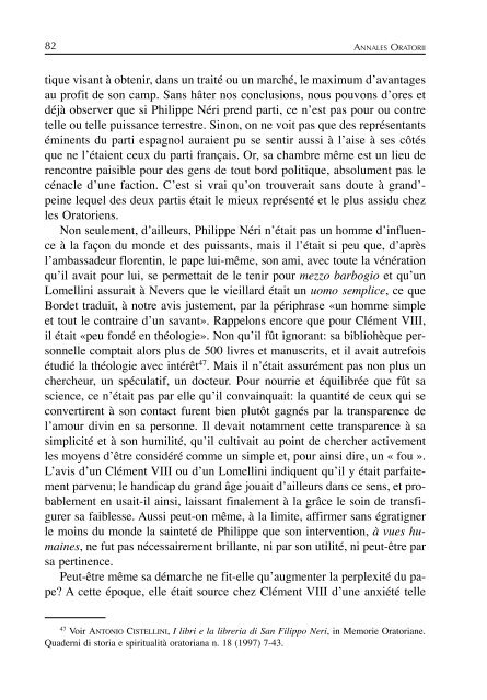 Parte I - Confederazione dell'Oratorio di San Filippo Neri