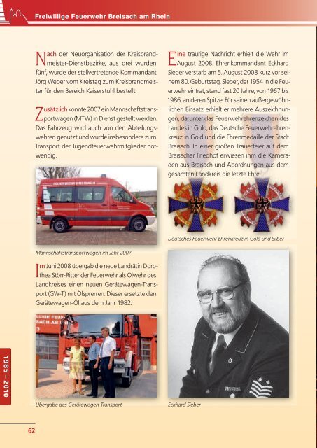 150 Jahre Freiwillige Feuerwehr Breisach am rhein JuBiläumstage ...