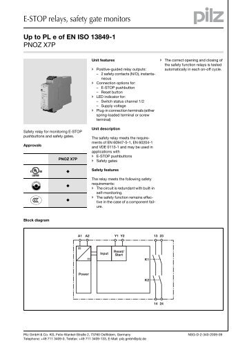 PNOZ X7P Data sheet