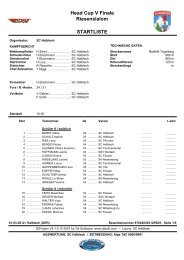 STARTLISTE Head Cup V Finale Riesenslalom - SC Halblech