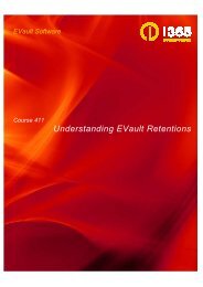 Course 411- Understanding EVault Retentions