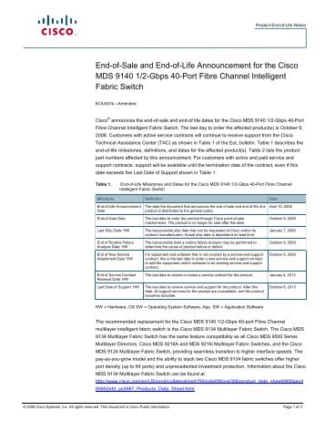 End-of-Sale and End-of-Life Announcement for the Cisco ... - TeamKCI