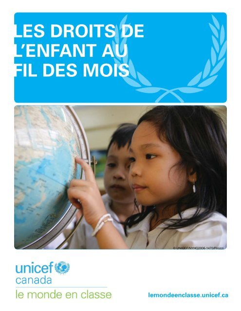 calendrier Les droits de l'enfant au fil des mois - UNICEF Canada