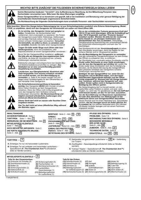 Montageanleitung 4210E+4410E - Schober Torantriebe GmbH