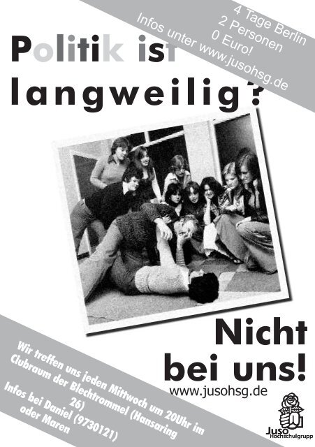 langweilig? Nicht bei uns! - Jusos Hochschulgruppe Münster