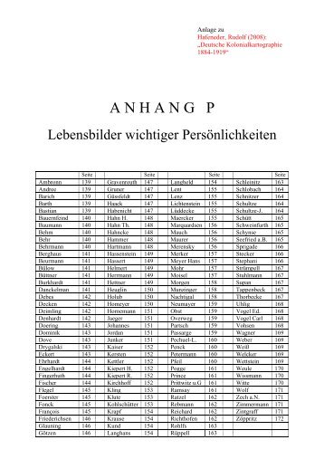 A N H A N G   P - Deutsche Kolonialkartographie 1884-1919