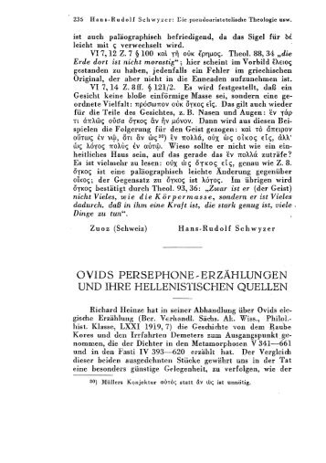 ovids persephone..erzählungen und ihre hellenistischen quellen