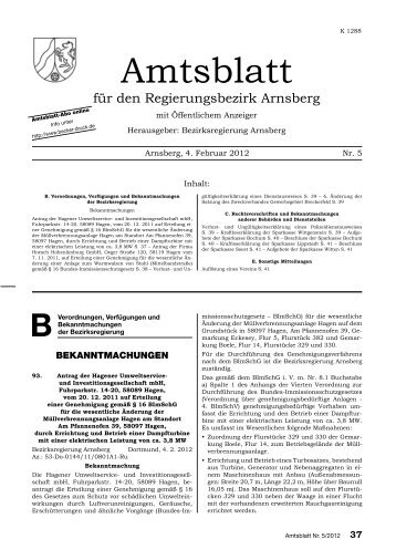 Amtsblatt - Bezirksregierung Arnsberg