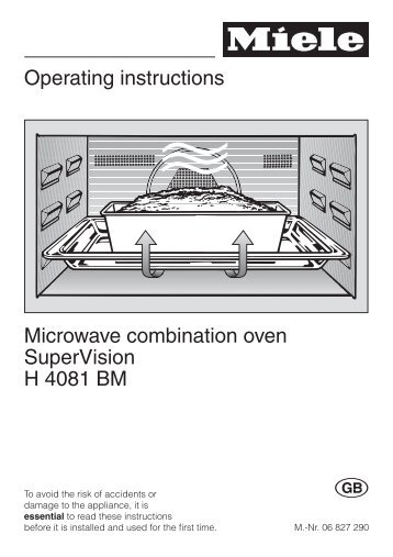 Operating instructions Microwave combination oven SuperVision H ...