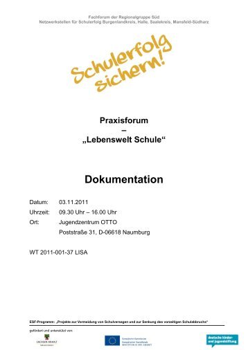 Praxisforum – „Lebenswelt Schule“ Dokumentation - AWO Halle-Merseburg