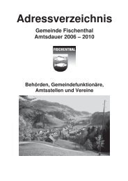 Adressverzeichnis - Fischenthal