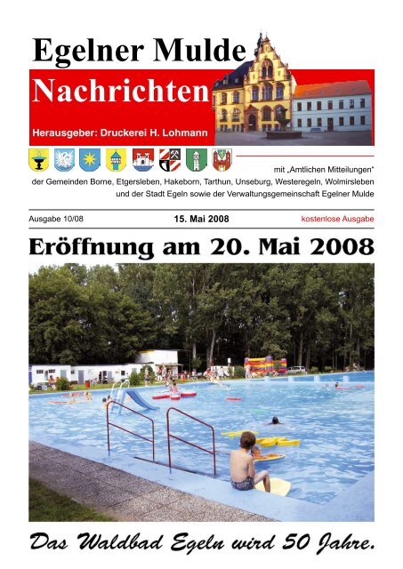 Egelner Nachrichten Mai 2008 - Druckerei Lohmann