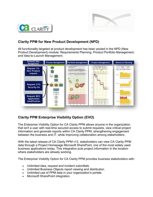 CA Clarity PPM Release 12 – New Modules - Digital Celerity