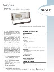 DT400 ARINC 429 DATABUS ANALYZER Data Sheet - Aeroflex