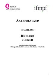 aktenbestand richard junker - IfMpF - Hochschule für Musik, Theater ...