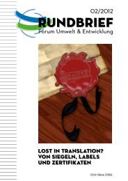 Liebe Leserinnen und Leser - Forum Umwelt und Entwicklung