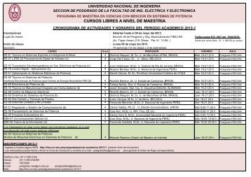 EMAIL CURSOS LIBRES 2012-1.xlsx - Facultad de Ingeniería ...