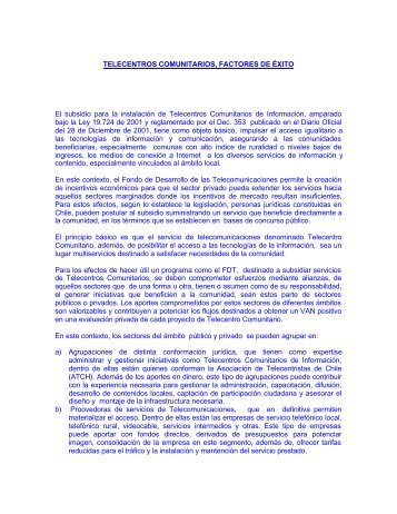 TLCC-FACTORES DE EXITO - Telecentros.info
