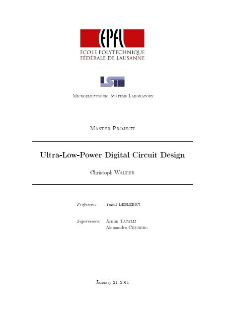 Ultra-Low-Power Digital Circuit Design - Microelectronic Systems ...