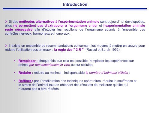 L'expÃ©rimentation animale: cadre lÃ©gislatif et aspects ... - Urofrance