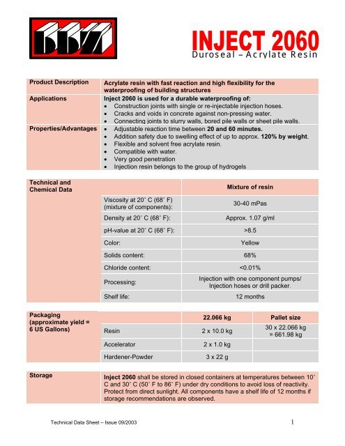 Duroseal A Acrylate Resin z Usa Inc