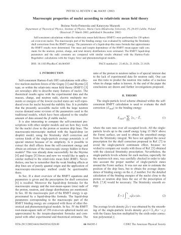 Macroscopic properties of nuclei according to relativistic mean field ...