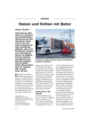 Heizen und Kühlen mit Beton