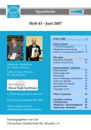 Sprachrohr Heft 43 - Juni 2007 - Deutsche Gesellschaft fÃ¼r Akustik eV