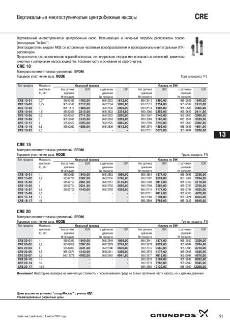 Ð¿ÑÐ°Ð¹Ñ-Ð»Ð¸ÑÑ ÐÐ°ÑÐ¾ÑÑ Grundfos-2007