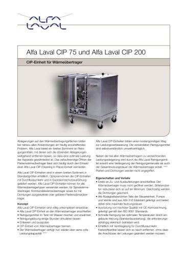 Alfa Laval CIP 75 und Alfa Laval CIP 200