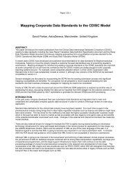 Mapping Corporate Data Standards to the CDISC Model - PhUSE Wiki