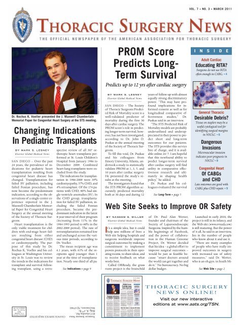 PROM Score Predicts Long- Term Survival - Thoracic Surgery News