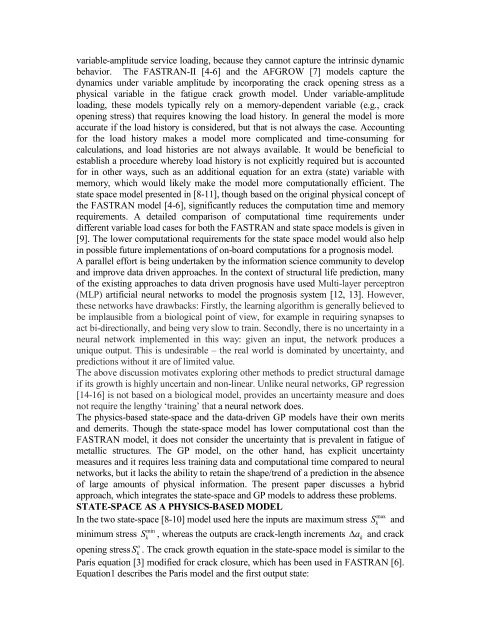 Mixed Gaussian Process and State-Space Approach for Fatigue ...