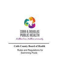 Cobb County Rules and Regulations for Swimming Pools