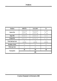 Problems Croatian Olympiad in Informatics 2003