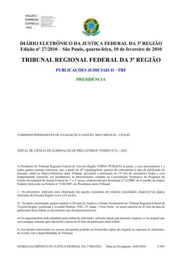 Edital de eliminaÃ§Ã£o de precatÃ³rios findos nÂº 21_2010.pdf