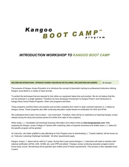 introduction workshop to kangoo boot camp - Kangoo Jumps
