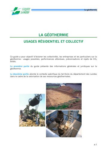 la géothermie : usages résidentiel et collectif - Conseil général des ...