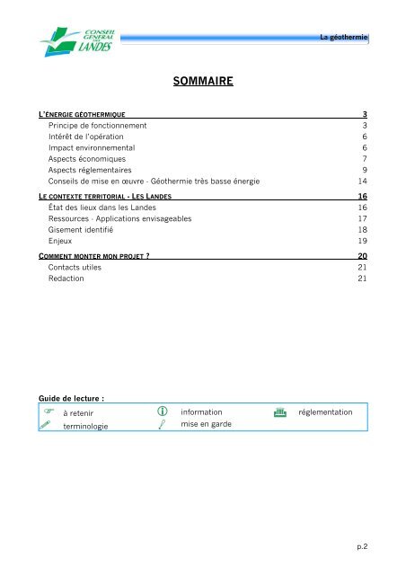 la géothermie : usages résidentiel et collectif - Conseil général des ...