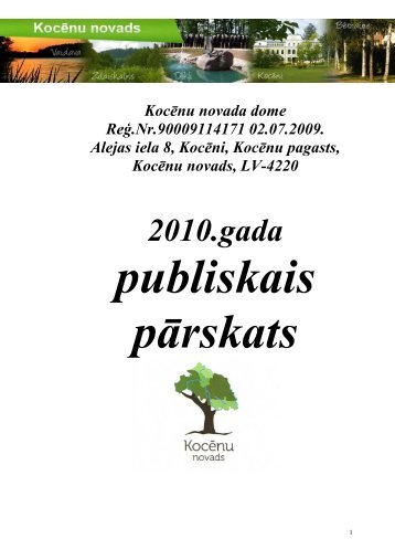 KocÄnu novada domes 2010. gada publiskais pÄrskats