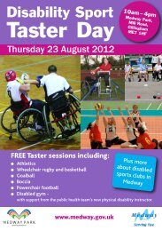 Medway Park Paralympic Roadshow flyer (pdf) - Kent Sport