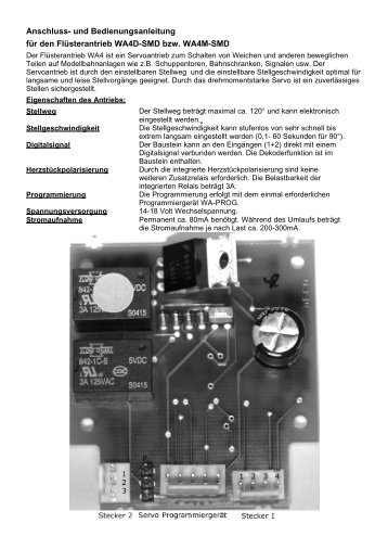 Bauanleitung fÃ¼r den Servo-Weichenantrieb Typ WA4D ... - MBTronik