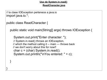 import java.io.*; public class ReadCharacter { public static void main ...