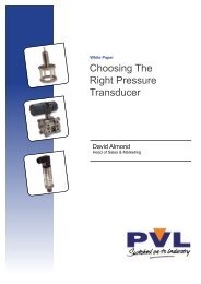 'choosing the right pressure transducer' white paper PDF ... - PVL Ltd