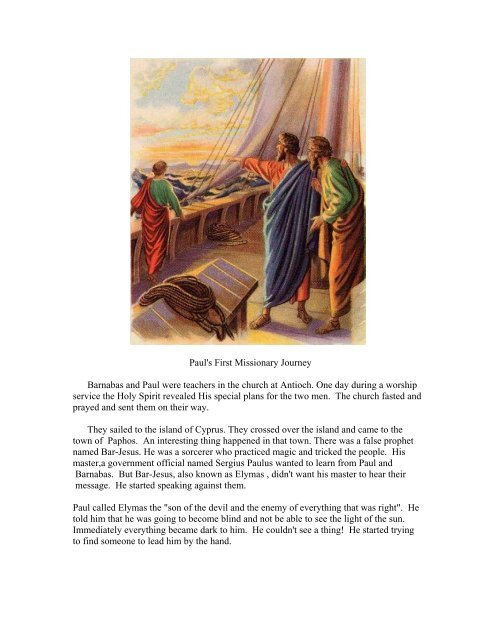 Paul's First Missionary Journey Barnabas and ... - Garden of Praise