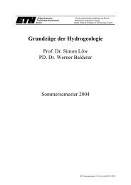 Grundzüge der Hydrogeologie - ETH Zürich